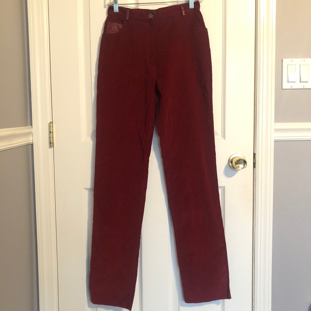 Cashmeres red corduroy flare pants, size 4